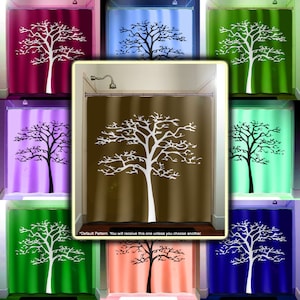 white tree brown Shower Curtains Extra Long, Fabric Shower Curtain Stall, Custom Wall Tapestry, Window Valance Cafe Panels, Bath Mat, Towel