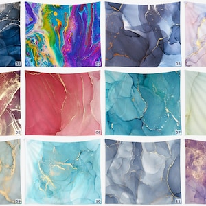 Watercolor Marble Tapestry | Abstract Art Tapestry | Contemporary Wall Tapestries | Modern Wall Hanging | Marbling Ebru Wall Decor Fabric