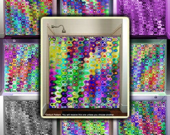 Mosaic Rainbow Shower Curtain, Colorful Fabric, Custom Size