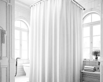 White Shower Curtain Liner, Extra Long Wide, 72 84 96 108 inches, Custom Size
