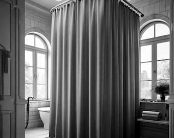 Dark Gray Shower Curtain Liner, Extra Long Wide, 72 84 96 108 inches, Custom Size