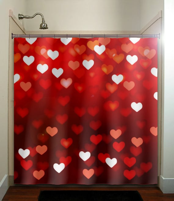 Valentines Day Romantic Love Hearts Red Shower Curtain Extra Valentines Day Romantic Love Hearts Red, Shower Curtain Shower Stall