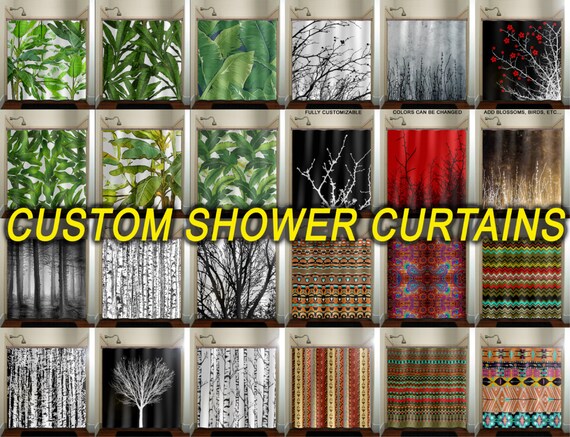 Extra Long Shower Curtain Custom Size Wide Tall Length Height Width Narrow Stall Small Clawfoot Tub 36 54 70 78 80 84 90 96 100 108 Inch
