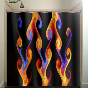 fire ball fireball Shower Curtains Extra Long, Fabric Shower Curtain Stall, Custom Wall Tapestry, Window Valance Cafe Panels, Bath Mat