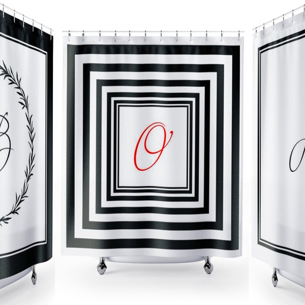 Monogrammed Shower Curtain Etsy
