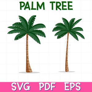 Palm Tree SVG Bundle – 4 Tropical Silhouette Designs – Cricut & Silhouette Cut Files – Beach Vacation Clipart – Instant Download