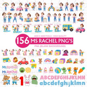 Ms Rachel PNG Clipart: 156 Designs, Birthday Party Decor (Digital Download)