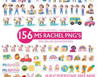 Ms Rachel PNG Clipart: 156 Designs, Birthday Party Decor (Digital Download)