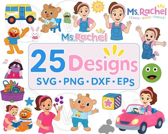 Miss Rachel SVG Bundle: Birthday Party Decor, Cake Topper (Digital Download)