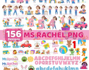 Ms Rachel PNG Clipart: 156 Designs, Birthday Party Decor (Digital Download)