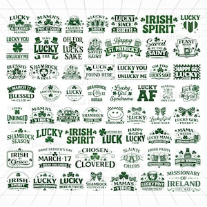 St. Patrick's Day SVG-paket: Lucky Mama Shamrock, Horror Irish Designs (Digitala filer)