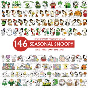 Paquete SVG navideño de Sno.opy: 146 diseños de Pean.uts para Navidad, Halloween y Acción de Gracias