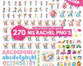 Ms Rachel PNG Clipart: 270+ Designs, Birthday Party Decor (Digital Download)