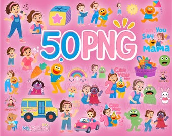 Pacchetto di clipart PNG della signora Rachel: decorazioni per feste di compleanno arcobaleno (50 file)