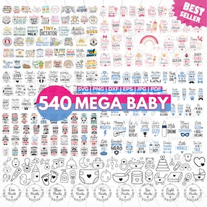 Baby SVG Bundle, Newborn, Onesie, Shower Png, Boy Girl Designs (Digital Download)
