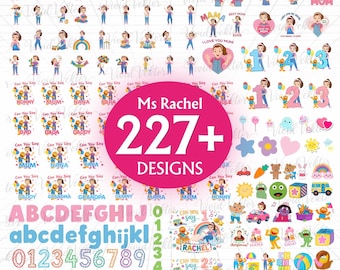 227+ Ms Rachel Clipart PNG - Schriftarten, Geburtstagsparty Dekor (Digitaler Download)