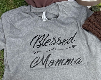 Camiseta "Mamá Bendecida", Camiseta Divertida para Mamá, Regalo para el Día de la Madre, Camiseta de Regalo para Mujer