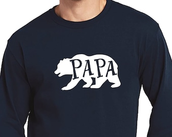 Papa Bear Long Sleeve Shirt, Funny Dad Gift, Father's Day T-Shirt, Husband Gift