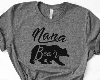 Nana Bear Shirt, Cute Grandma Tee, Christmas Gift for Her, Family Xmas Top