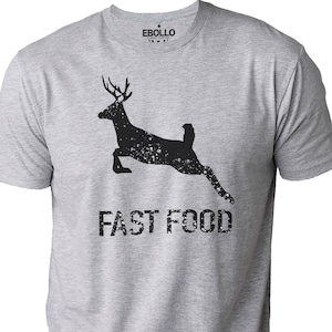 Fast Food Deer T-shirt, Father&#39;s Day Gift, Funny Hunting Shirt for Men, Great Grandpa & Husband, Deer Running Fast tee