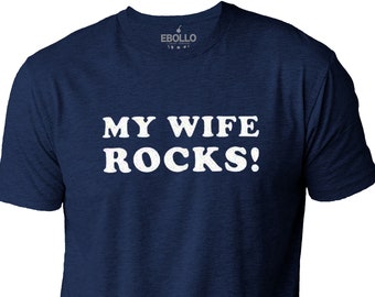 Valentines Day Gift | My Wife Rocks Shirt | Funny Shirt for Men - Mens T shirt - Funny Tshirt - Wife Gift - Valentine Gift - Husband Gift