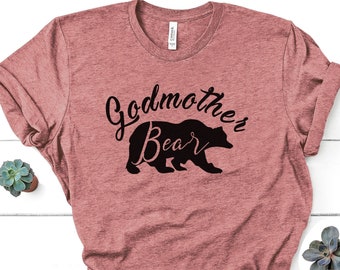 Godmother Bear Shirt, Cute Auntie Tee, Christmas Gift for Her, Mama Style