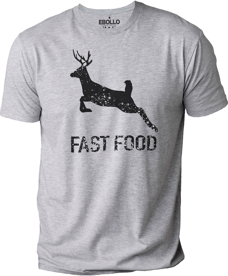 Funny Fast Food T-Shirt - EBOLLO - Heather Gray Tee