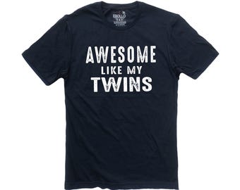 Awesome Like My Twins Shirt, Funny Twin Dad Tee, Christmas Gift for Papa