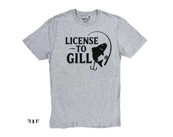 Camiseta "Licencia para Pescar con Agallas" para Hombre, Camiseta Divertida para Pescadores, Lubina