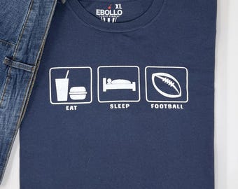 Eat Sleep Football T-Shirt | Funny Gift for Dad