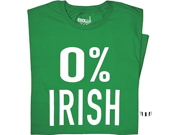 0% Irish Funny St. Patrick's Day Tee, Unisex Casual Irish Humor T-Shirt Gift