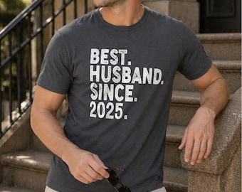 Regalos para marido: Camiseta "El mejor marido desde" 2025 - Regalo de aniversario para él - Camiseta personalizada