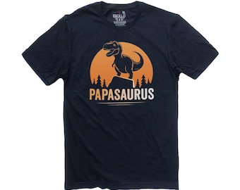 Papasaurus Shirt, Funny Dinosaur Dad Tee, Gift for Father Grandpa