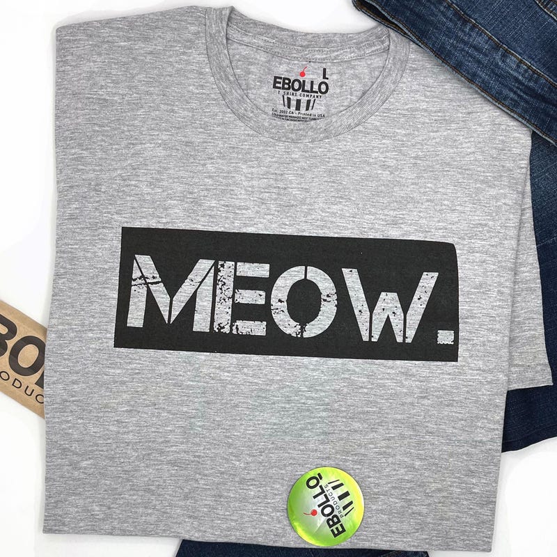 Meow Blue Cotton Men Shirt