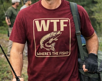 Camiseta "¿Dónde está el pez?" / Camiseta divertida de pesca para hombre / Regalos de Navidad para pescadores