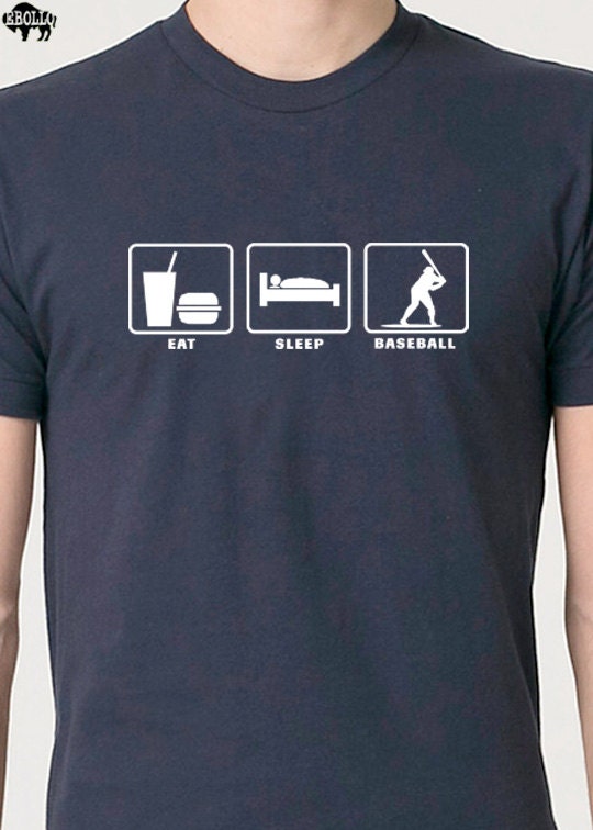 Husband Gift Eat Sleep BASEBALL Funny Shirt Men Dad | Etsy