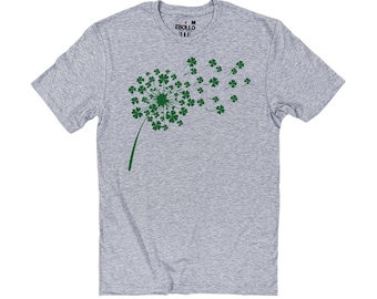 Funny St Patrick's Day Tee: Dandelion Shamrock Clovers Shirt