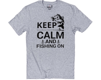 funny fishing shirt, Keep Calm T-Shirt | Bass Angler Gift