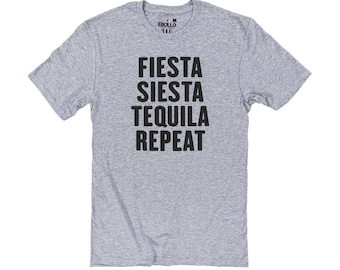 Funny Shirts, Fiesta Siesta Repeat T-Shirt for Husband – Fathers Day Gift
