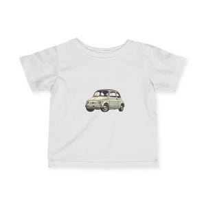 Vintage Car Infant Tee - słodka koszulka dla niemowląt, koszulka dla malucha, unisexowe ubranka dla niemowląt, prezent dla miłośnika samochodów, strój na baby shower