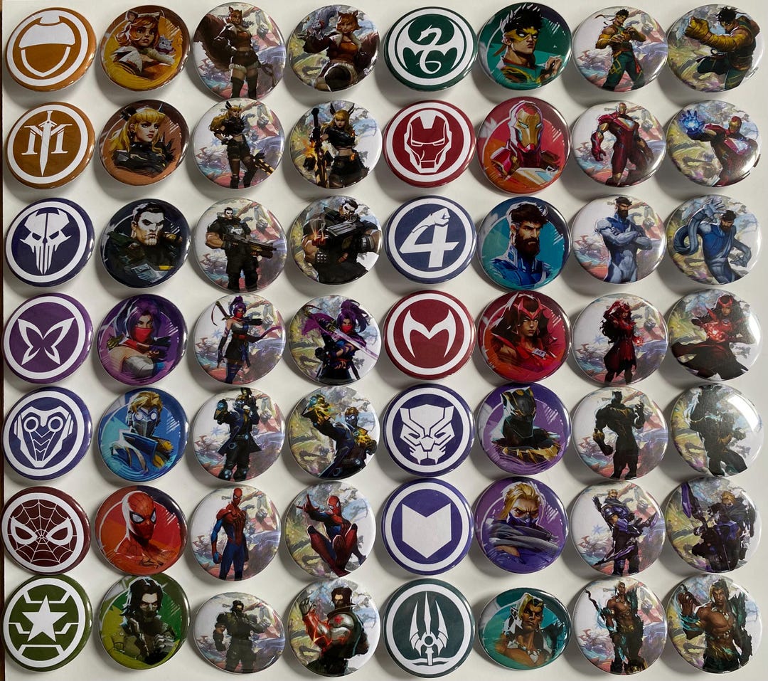 Marvel Rivals 1.5” Pin-back Button Main Bundle - Season 5 Update ...