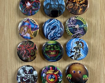 60 Designs - Yugioh 1.5" Pinback Buttons Bundle - Holographic Optional
