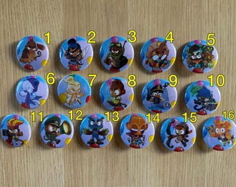 Bloons TD6 Heroes 1.5" Pinback Buttons Bundle
