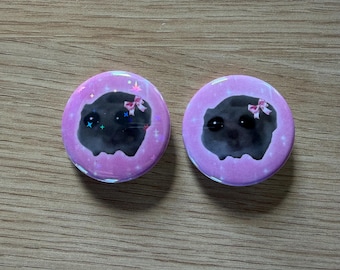 Cute Hamster 1.5" Pinback Button - Holographic Optional