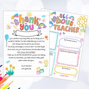Lehrer Wertschätzung Woche Printable | Danke Lehrer Geschenk | Lehrer Danke Ausmalseiten für Kinder | Sofort Download