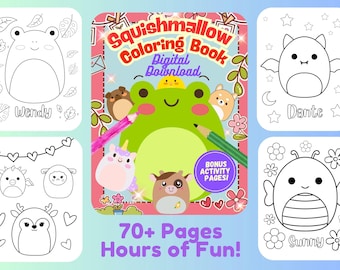 Squishmallow Coloring Pages | 70+ Fun Printables | Squishmallow Birthday Party Activities | Instant Download PDF