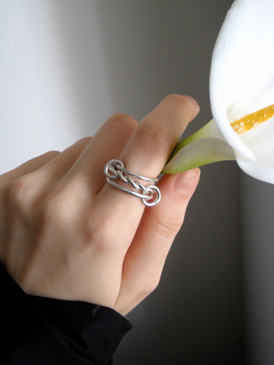 Handmade Sterling Silver Trinity Ring – Minimalist Fidget Jewelry - Etsy