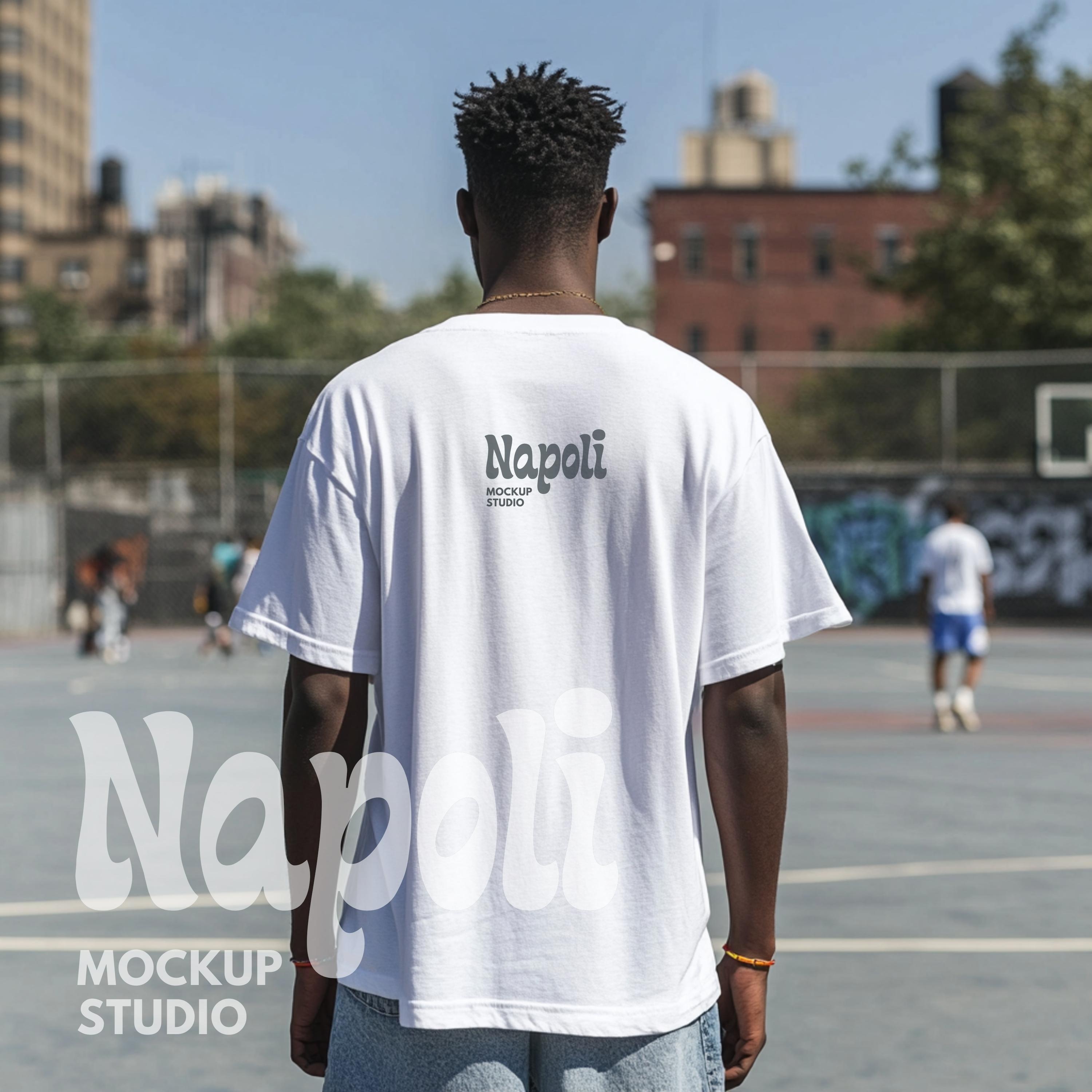 10 Men's White T-shirt Back Design Mockups - Ai-generated Models - 10 ...