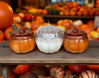 Pumpkin Soy Wax Candle | Fall Home Decor, 90 Hour Burn
