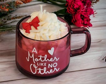 Mother's Day Coffee Candle: Scented Soy Wax Gift with Bow